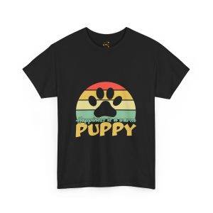 Puppy Unisex Heavy Cotton Dog Tee - Happiness is a Warm Puppy Graphic Tee