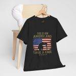 US Army With Flag Black Color T-Shirt For Unisex Heavy Cotton Tee
