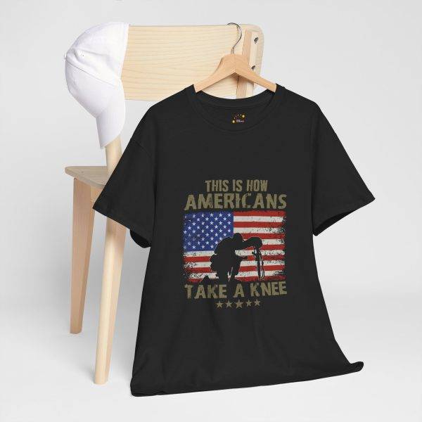 US Army With Flag Black Color T-Shirt For Unisex Heavy Cotton Tee