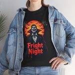 Halloween Fright Night Black Color T-Shirt For Unisex Heavy Cotton Tee