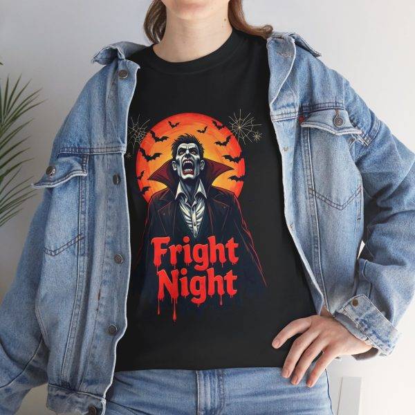 Halloween Fright Night Black Color T-Shirt For Unisex Heavy Cotton Tee