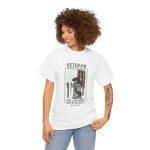 American Veterans White Color Tshirt For Unisex Heavy Cotton Tee