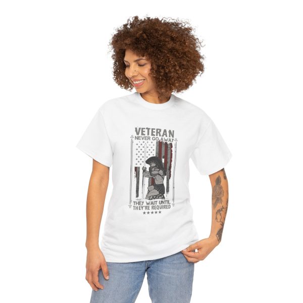 American Veterans White Color Tshirt For Unisex Heavy Cotton Tee