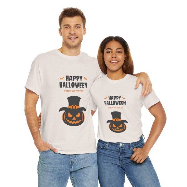 Happy Halloween Ice Gray Color T-Shirt For Unisex Heavy Cotton Tee Happy Halloween Ice Gray Color T-Shirt For Unisex Heavy Cotton Tee