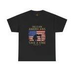 US Army With Flag Black Color T-Shirt For Unisex Heavy Cotton Tee