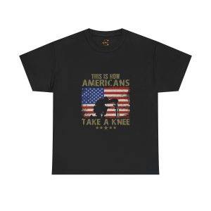 US Army With Flag Black Color T-Shirt For Unisex Heavy Cotton Tee