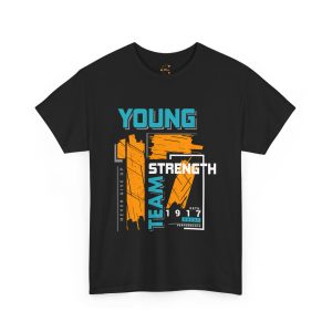 Young Strength Team 1917 Black Color T-Shirt For Unisex Heavy Cotton Tee