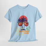Summer Time Light Blue Color T-Shirt For Unisex Heavy Cotton Tee