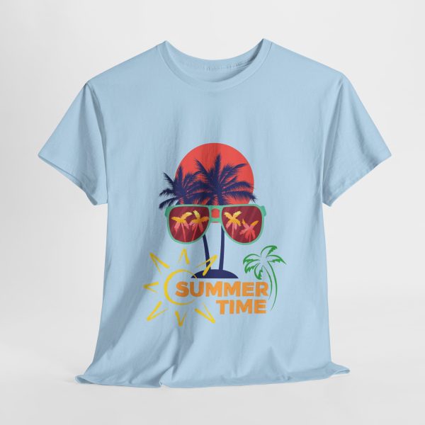 Summer Time Light Blue Color T-Shirt For Unisex Heavy Cotton Tee