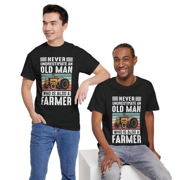 Never Underestimate an Old Man Farmer Unisex Heavy Cotton Tee