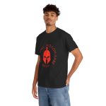 Greek warrior head Black Color T-Shirt For Unisex Heavy Cotton Tee