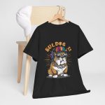 Bulldog Black Color T-Shirt For Unisex Heavy Cotton Tee