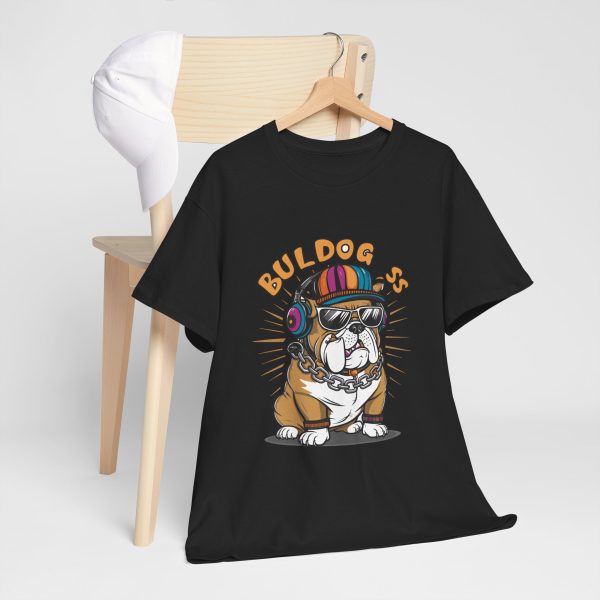 Bulldog Black Color T-Shirt For Unisex Heavy Cotton Tee
