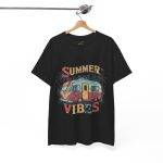 Summer Vibes Black Color T-Shirt For Unisex Heavy Cotton Tee