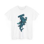 Blue Shark with Hammer T-Shirt For Men Heavy Cotton Tee