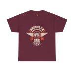 BROOKLYN UNIVERSITY NYC RAW DENIM CORE COLLECTION ORIGINAL Maroon Color Tshirt For Unisex Heavy Cotton Tee BROOKLYN UNIVERSITY NYC RAW DENIM CORE COLLECTION ORIGINAL Maroon Color Tshirt For Unisex Heavy Cotton Tee