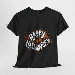 Happy Halloween Black Color T-Shirt For Unisex Heavy Cotton Tee Happy Halloween Black Color T-Shirt For Unisex Heavy Cotton Tee