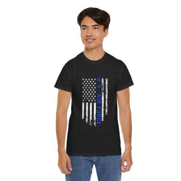 U.S. Air Force Flag Heavy Cotton Tee - Unisex Military Shirt for Veterans and Supporters