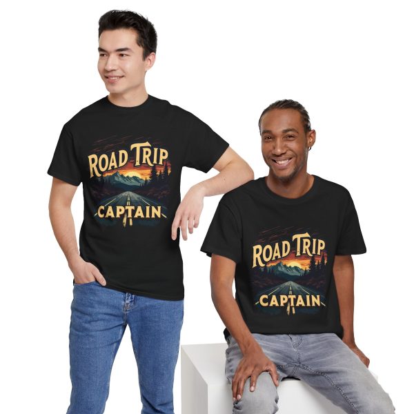 Road Trip Captain Black Color T-Shirt For Unisex Heavy Cotton Tee Road Trip Captain Black Color T-Shirt For Unisex Heavy Cotton Tee