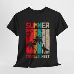 Summer Black Color T-Shirt For Unisex Heavy Cotton Tee