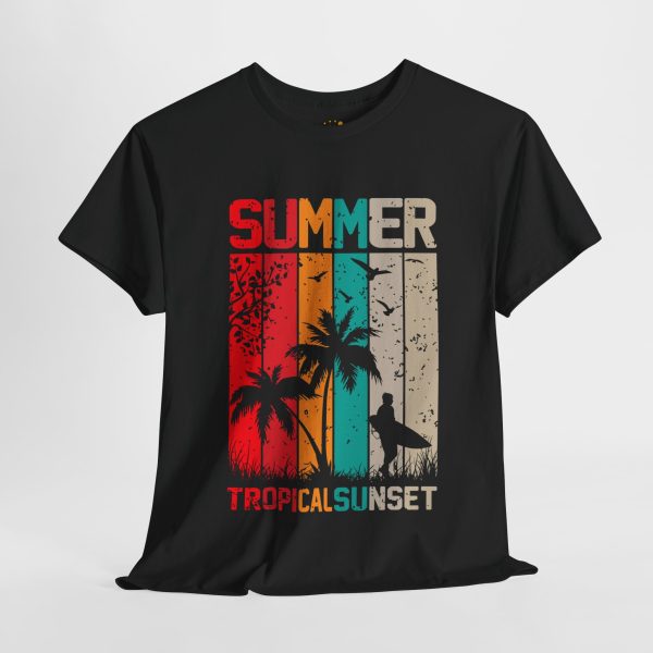 Summer Black Color T-Shirt For Unisex Heavy Cotton Tee