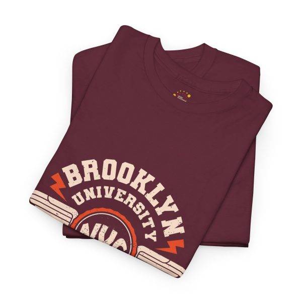 BROOKLYN UNIVERSITY NYC RAW DENIM CORE COLLECTION ORIGINAL Maroon Color Tshirt For Unisex Heavy Cotton Tee BROOKLYN UNIVERSITY NYC RAW DENIM CORE COLLECTION ORIGINAL Maroon Color Tshirt For Unisex Heavy Cotton Tee