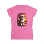 Sunset Puppy Women's Softstyle Tee - Cute Dog Graphic T-Shirt