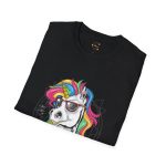 Hipster unicorn black color Tshirt For Women Softstyle T-Shirt