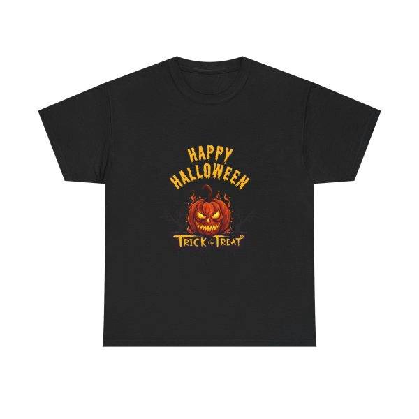 Happy Halloween Trick or Treat Black Color T-Shirt For Unisex Heavy Cotton Tee