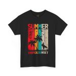Summer Black Color T-Shirt For Unisex Heavy Cotton Tee