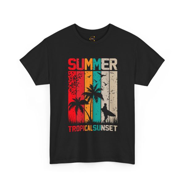Summer Black Color T-Shirt For Unisex Heavy Cotton Tee