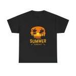 Summer Sunset Black Color T-Shirt For Unisex Heavy Cotton Tee