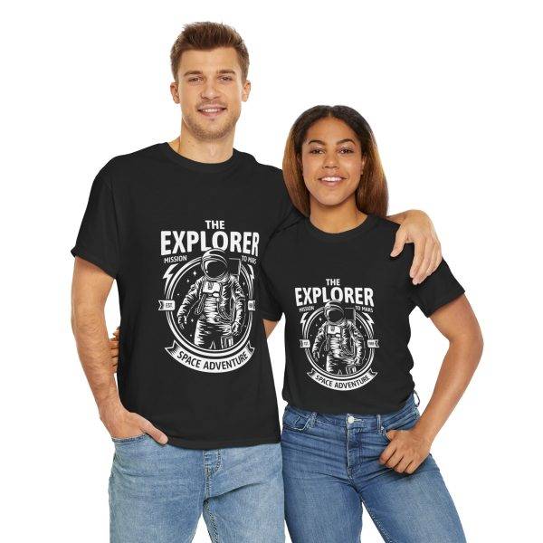 Astronaut THE EXPLORER MISSION TO MARS Black Color T-Shirt For Unisex Heavy Cotton Tee