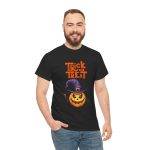 Halloween Trick Or Treat Black Color T-Shirt For Unisex Heavy Cotton Tee