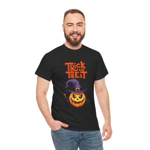 Halloween Trick Or Treat Black Color T-Shirt For Unisex Heavy Cotton Tee