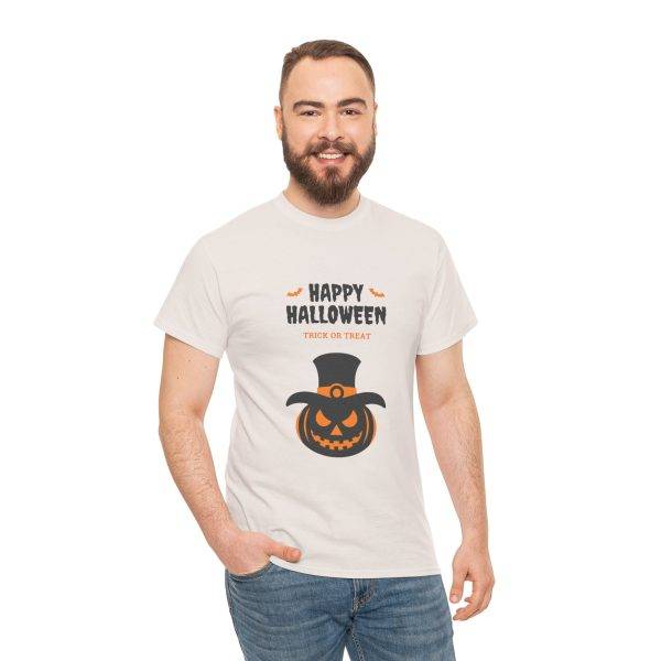 Happy Halloween Ice Gray Color T-Shirt For Unisex Heavy Cotton Tee Happy Halloween Ice Gray Color T-Shirt For Unisex Heavy Cotton Tee
