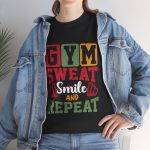 Gym Sweat Smile Repeat Unisex Heavy Cotton Tee