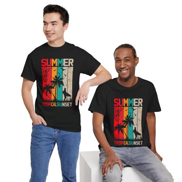 Summer Black Color T-Shirt For Unisex Heavy Cotton Tee
