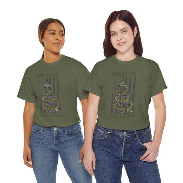 American Veteran Military Green Color T-Shirt For Unisex Heavy Cotton Tee