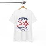 Happy 4th July White T-Shirt Color Unisex Heavy Cotton Tee