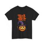 Halloween Trick Or Treat Black Color T-Shirt For Unisex Heavy Cotton Tee