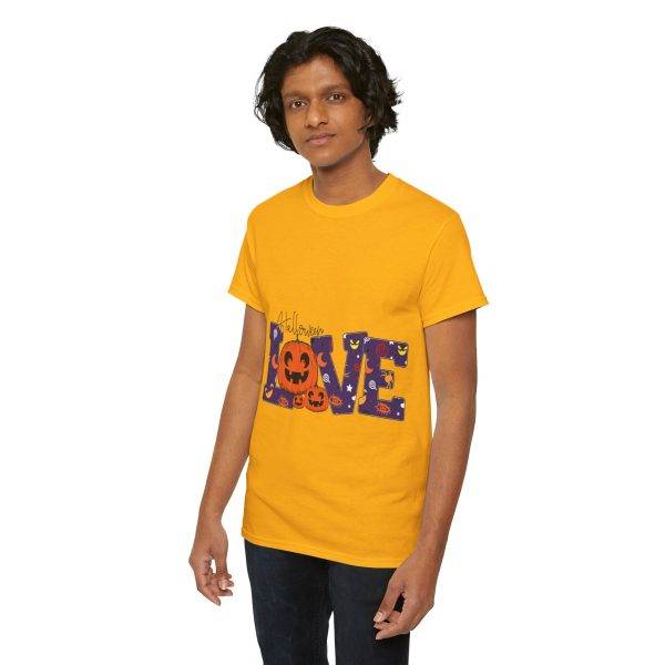 Love Halloween Gold Color T-Shirt For Unisex Heavy Cotton Tee