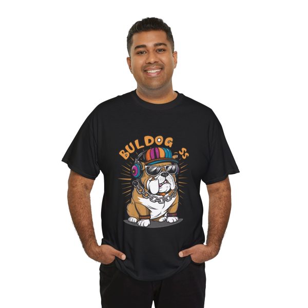 Bulldog Black Color T-Shirt For Unisex Heavy Cotton Tee