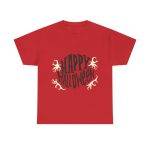 Happy Halloween Red Color T-Shirt For Unisex Heavy Cotton Tee Happy Halloween Red Color T-Shirt For Unisex Heavy Cotton Tee