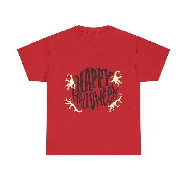 Happy Halloween Red Color T-Shirt For Unisex Heavy Cotton Tee Happy Halloween Red Color T-Shirt For Unisex Heavy Cotton Tee