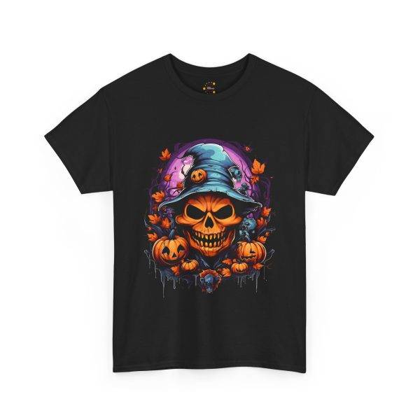 Halloween Pumpkin Black Color T-Shirt For Unisex Heavy Cotton Tee Halloween Pumpkin Black Color T-Shirt For Unisex Heavy Cotton Tee