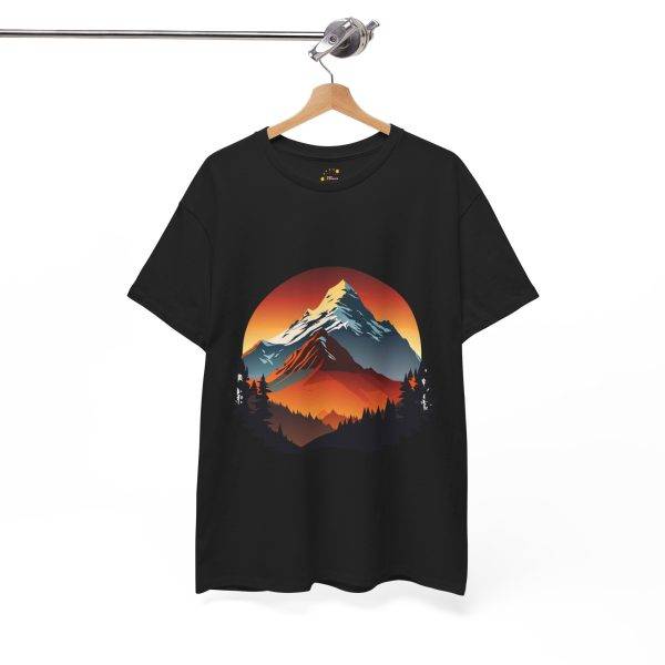 Mountain View Black Color T-Shirt For Unisex Heavy Cotton Tee
