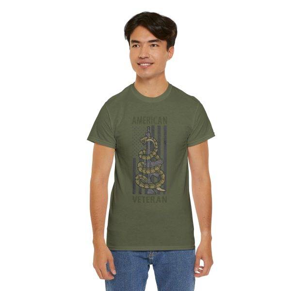 American Veteran Military Green Color T-Shirt For Unisex Heavy Cotton Tee