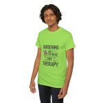 Gardening is My Therapy Unisex Heavy Cotton Tee - Vibrant Green T-Shirt for Plant Lovers