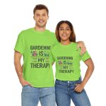Gardening is My Therapy Unisex Heavy Cotton Tee - Vibrant Green T-Shirt for Plant Lovers